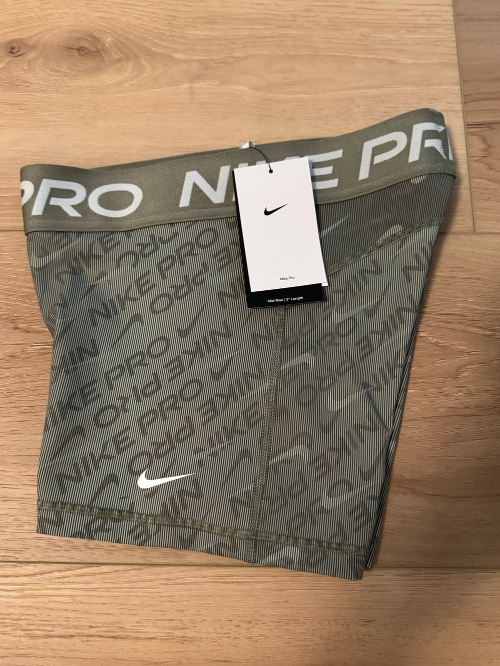 Nike Pro Tonal Olive Green Performance Athletic Sports Spandex Shorts NWT